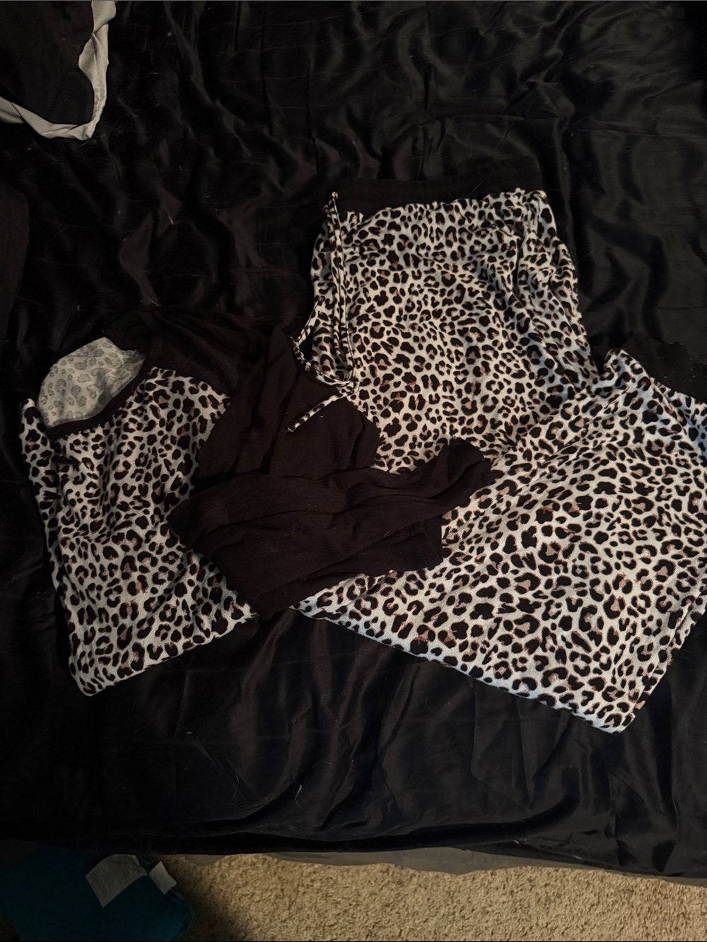 Maurices Black & White Leopard Print Pajama Set